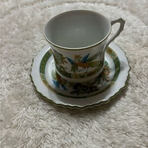 Vintage Sango One World Jade Garden tea cup & saucer